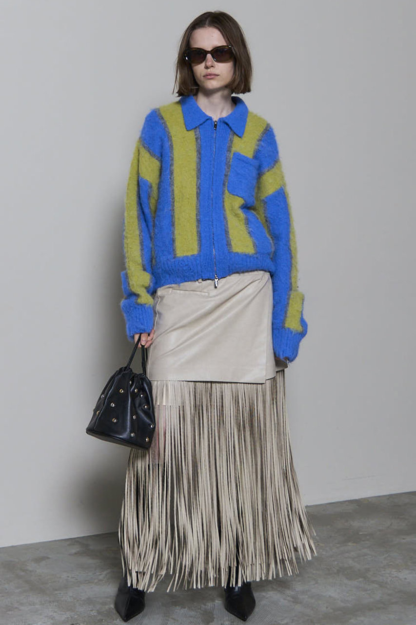 MAISON SPECIAL(メゾンスペシャル)｜Soutien Collar Stripe Zip Knit