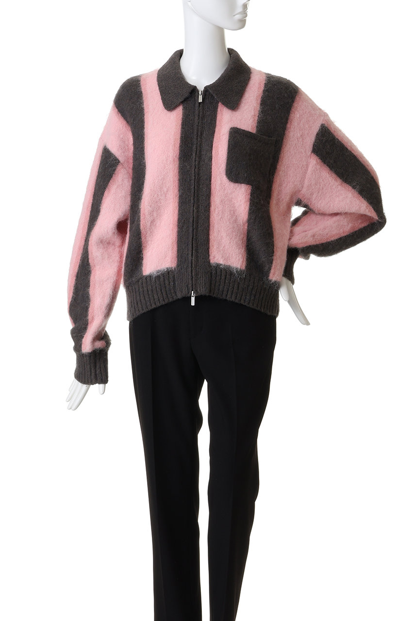 MAISON SPECIAL(メゾンスペシャル)｜Soutien Collar Stripe Zip Knit