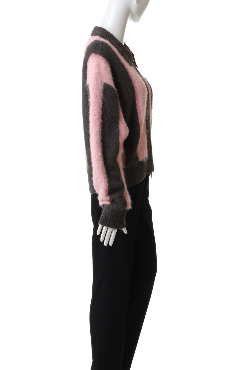 MAISON SPECIAL(メゾンスペシャル)｜Soutien Collar Stripe Zip Knit