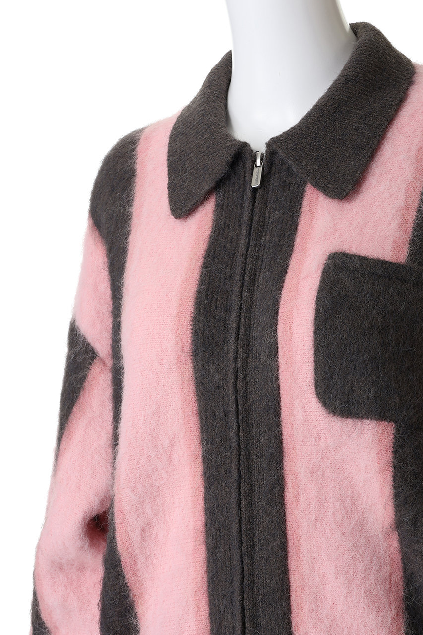 MAISON SPECIAL(メゾンスペシャル)｜Soutien Collar Stripe Zip Knit