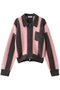 Soutien Collar Stripe Zip Knit Cardigan/ステンカラーストライプジップニットカーデ メゾンスペシャル/MAISON SPECIAL PNK(ピンク)