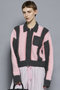 Soutien Collar Stripe Zip Knit Cardigan/ステンカラーストライプジップニットカーデ メゾンスペシャル/MAISON SPECIAL