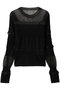 Sheer Smocked Knit Pullover/シアースモッキングニット メゾンスペシャル/MAISON SPECIAL BLK(ブラック)