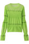 Sheer Smocked Knit Pullover/シアースモッキングニット メゾンスペシャル/MAISON SPECIAL GRN(グリーン)