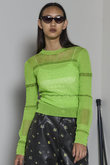 Sheer Smocked Knit Pullover/シアースモッキングニット