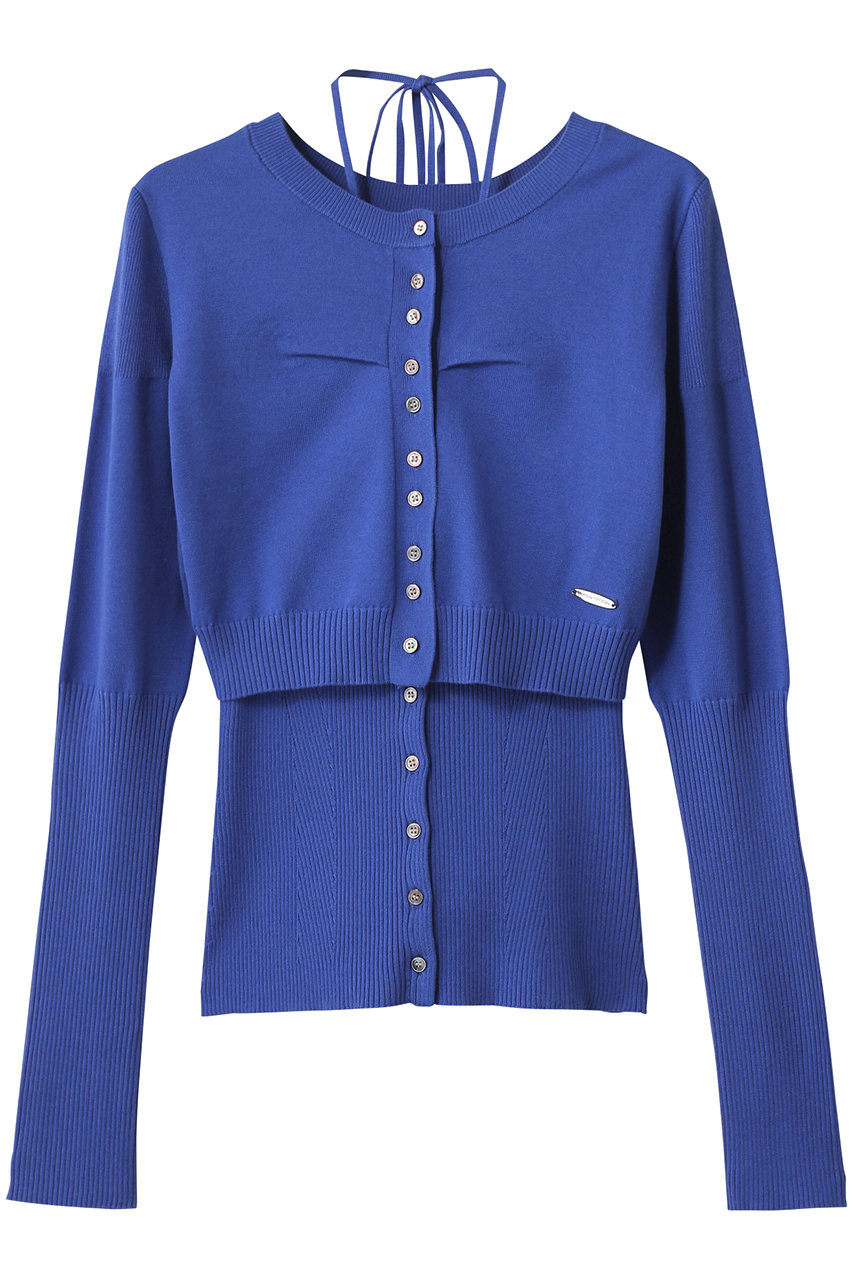 MAISON SPECIAL Cashmere Blend Multiway Cardigan Bustier Set Knit Tops/カシミヤブレンドマルチウェイカーディガンビスチェセット (BLU(ブルー), FREE) メゾンスペシャル ELLE SHOP MAISON SPECIAL Cashmere Blend Multiway Cardigan Bustier Set Knit Tops/カシミヤブレンドマルチウェイカーディガンビスチェセット (BLU(ブルー), FREE) メゾンスペシャル ELLE SHOP