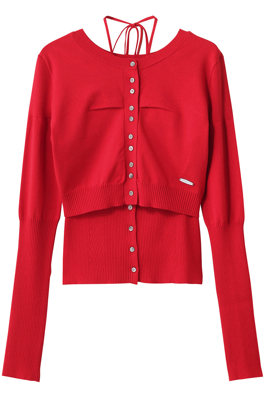 MAISON SPECIAL Cashmere Blend Multiway Cardigan Bustier Set Knit Tops/カシミヤブレンドマルチウェイカーディガンビスチェセット (RED(レッド), FREE) メゾンスペシャル ELLE SHOP MAISON SPECIAL Cashmere Blend Multiway Cardigan Bustier Set Knit Tops/カシミヤブレンドマルチウェイカーディガンビスチェセット (RED(レッド), FREE) メゾンスペシャル ELLE SHOP