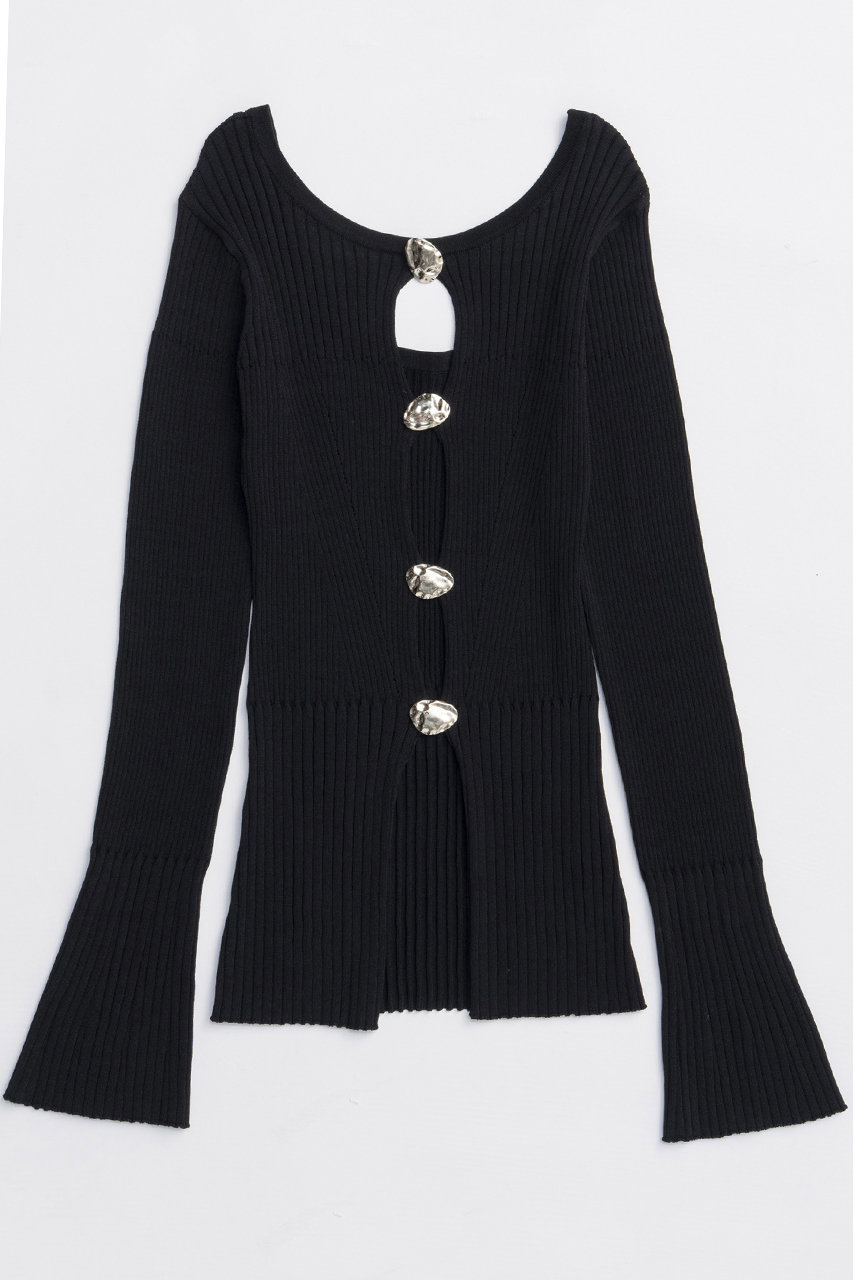 MAISON SPECIAL Button Slit 2way Knit Tops/ボタンスリット2WAYニット (BLK(ブラック), FREE) メゾンスペシャル ELLE SHOP MAISON SPECIAL Button Slit 2way Knit Tops/ボタンスリット2WAYニット (BLK(ブラック), FREE) メゾンスペシャル ELLE SHOP