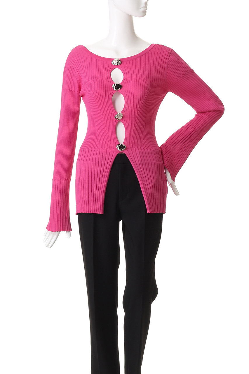 MAISON SPECIAL(メゾンスペシャル)｜Button Slit 2way Knit Tops