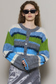 2way Neck Multi Border Knit Tops/2WAYネックマルチボーダーニットトップス
