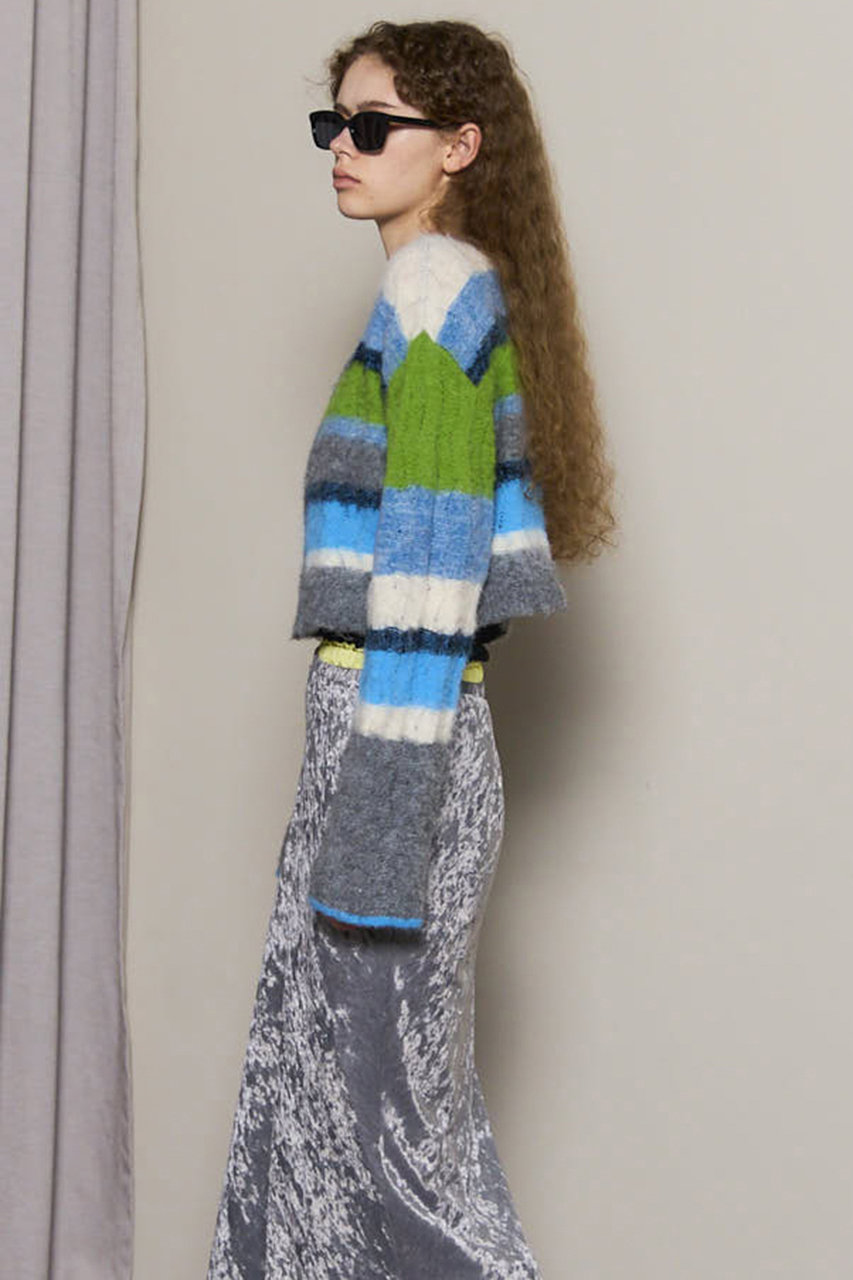 MAISON SPECIAL(メゾンスペシャル)｜2way Neck Multi Border Knit Tops