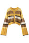 2way Neck Multi Border Knit Tops/2WAYネックマルチボーダーニットトップス メゾンスペシャル/MAISON SPECIAL YEL(イエロー)