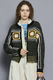Crochet Motif Zip Knit Cardigan/クロシェモチーフジップニットカーデ