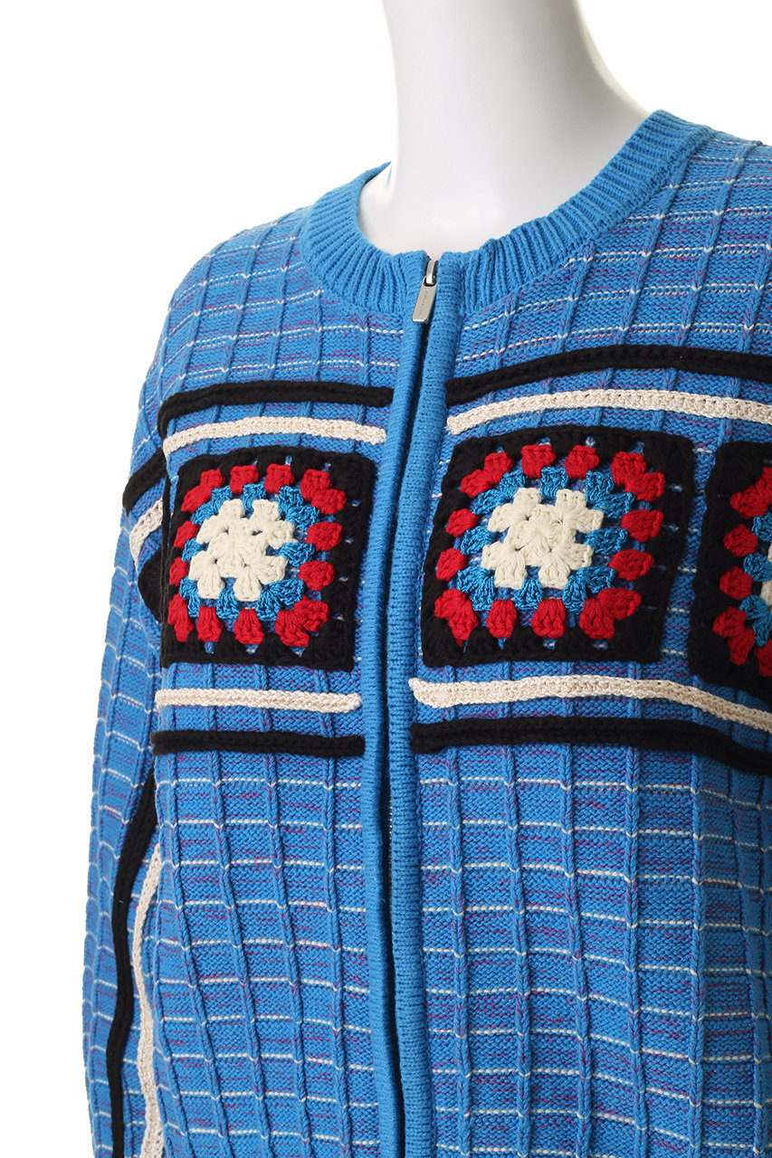 美品メゾンスペシャル MAISON SPECIAL MAISON SPECIAL(メゾンスペシャル)｜Crochet Motif Zip Knit Cardigan