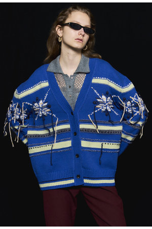 メゾンスペシャル/MAISON SPECIALのArgyle Motif Hand Stitch Knit Cardigan/アーガイルモチーフハンドステッチニットカーディガン(110300/110303)