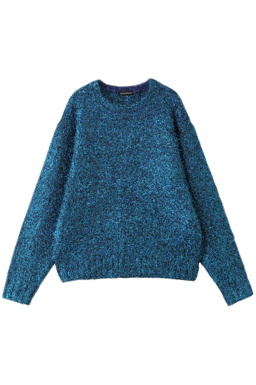 メゾンスペシャル/MAISON SPECIALのSparkling Knit Pullover/キラキラニットプルオーバー(BLU(ブルー)/21252365703)