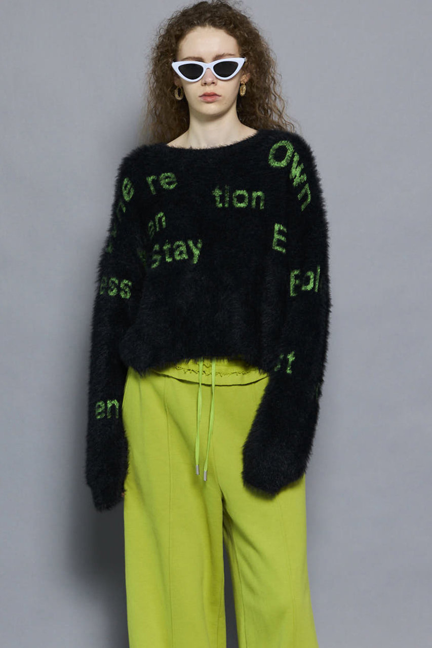 MAISON SPECIAL(メゾンスペシャル)｜Shaggy Logo Knit Tops/シャギー