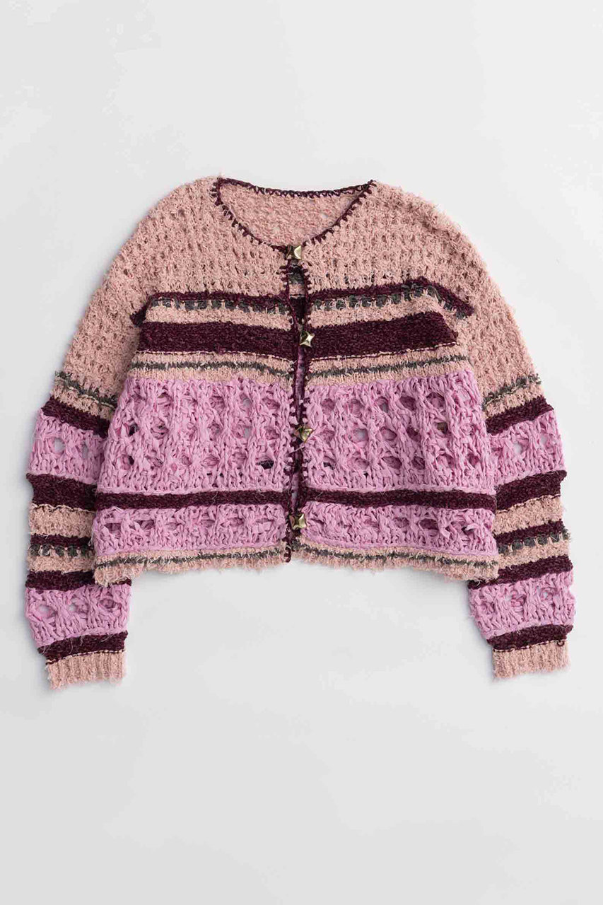 MAISON SPECIAL Hand-knitted Cardigan/ハンドカーディガン (PNK(ピンク), FREE) メゾンスペシャル ELLE SHOP MAISON SPECIAL Hand-knitted Cardigan/ハンドカーディガン (PNK(ピンク), FREE) メゾンスペシャル ELLE SHOP