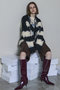 Scarf Combination Striped Cardigan/マフラーコンビボーダーカーディガン メゾンスペシャル/MAISON SPECIAL