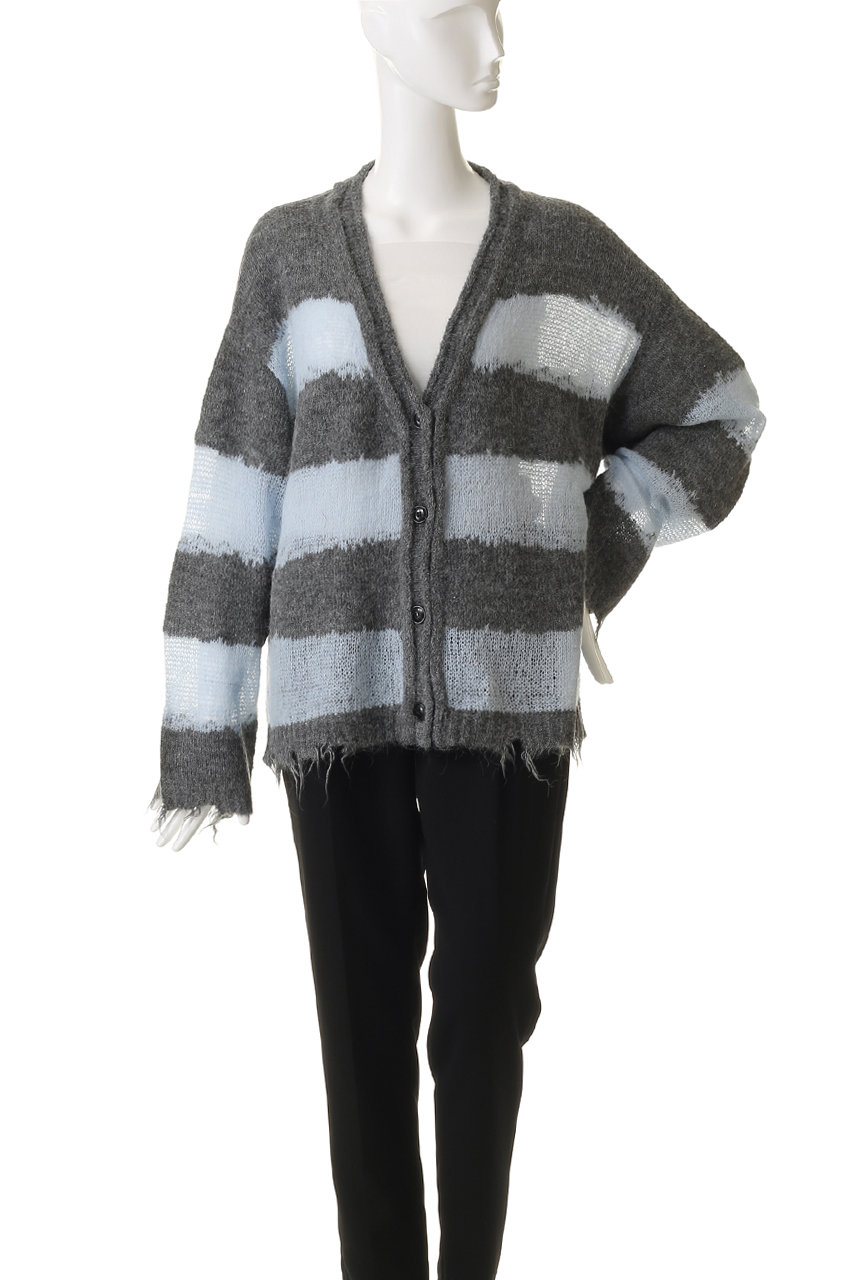 MAISON SPECIAL スカーフコンビネーションストライプカーディガン Scarf Combination Striped Cardigan