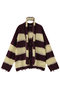 Scarf Combination Striped Cardigan/マフラーコンビボーダーカーディガン メゾンスペシャル/MAISON SPECIAL BRD(ボルドー)