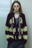Scarf Combination Striped Cardigan/マフラーコンビボーダーカーディガン