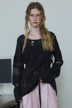 メゾンスペシャル/MAISON SPECIALのRandom Mesh Knit Tops/ランダムメッシュ編みニット(110300/110301)