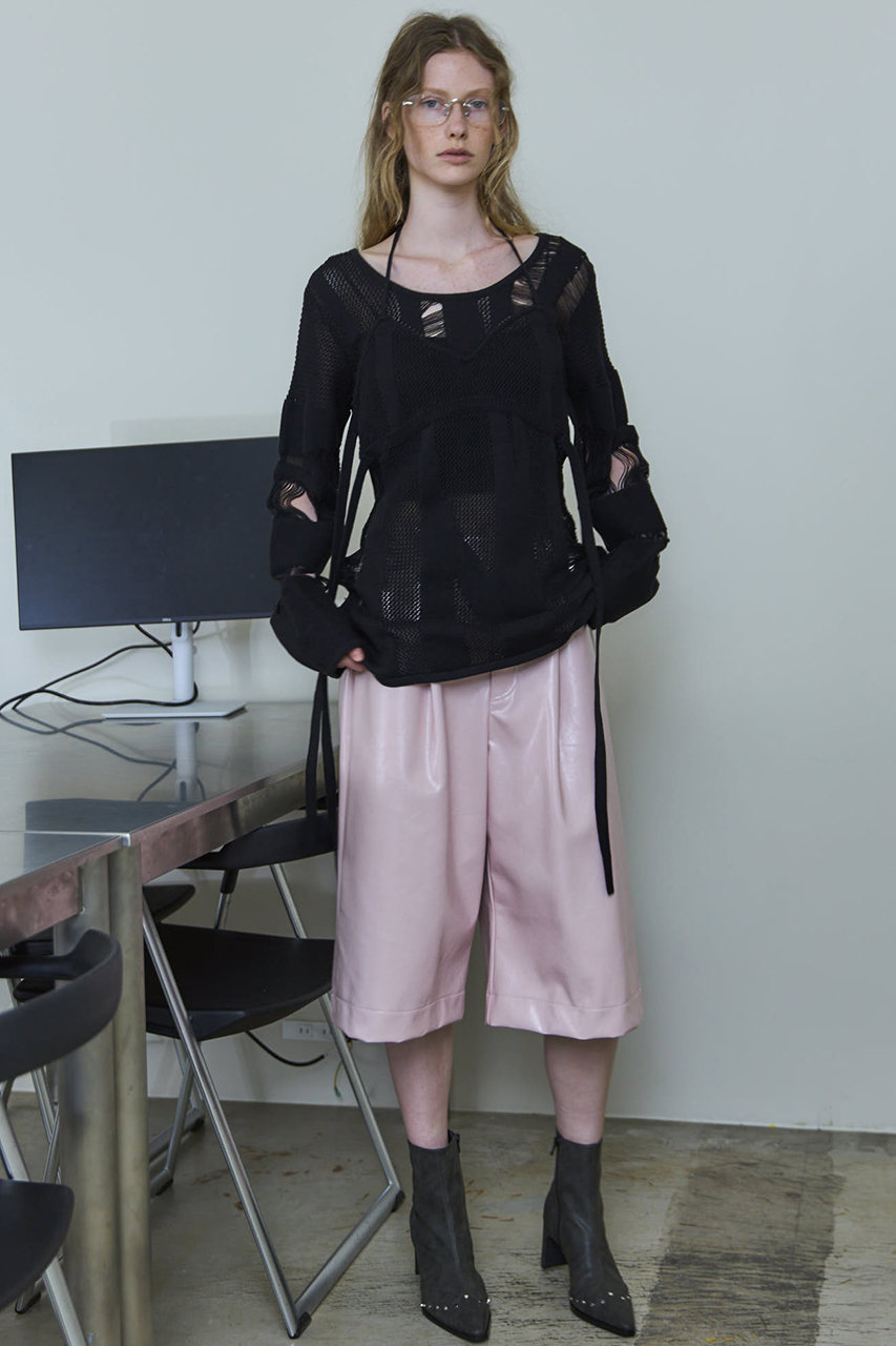 【MAISON SPECIAL】 黒 メッシュトップス新品タグ付き MAISON SPECIAL(メゾンスペシャル) ロゴプリントタートルネック