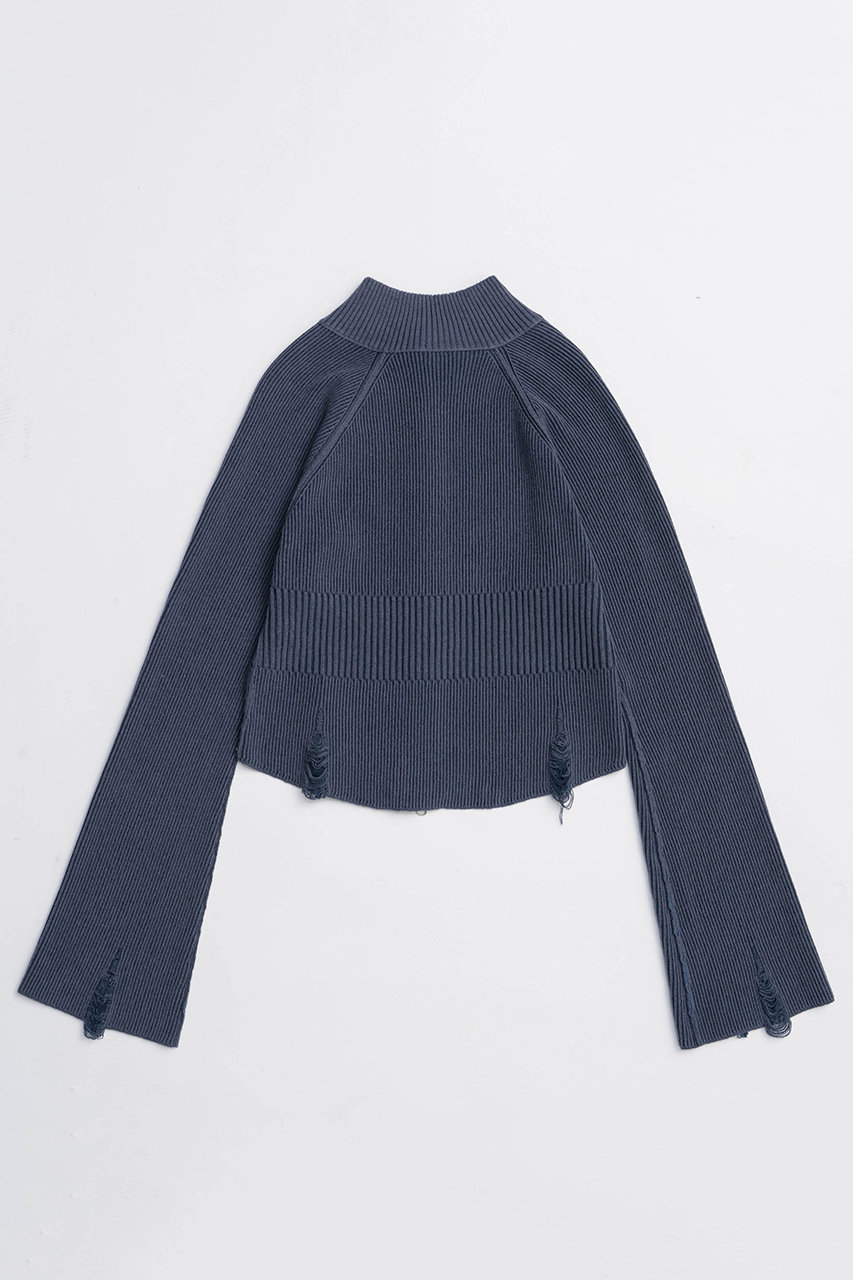 スペシャルデザインシーブルーミンクショートカーディガン