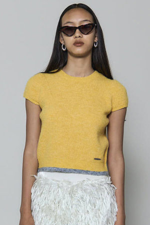 メゾンスペシャル/MAISON SPECIALのCap Sleeve Knit Tops/キャップスリーブニットトップス(110300/110301)