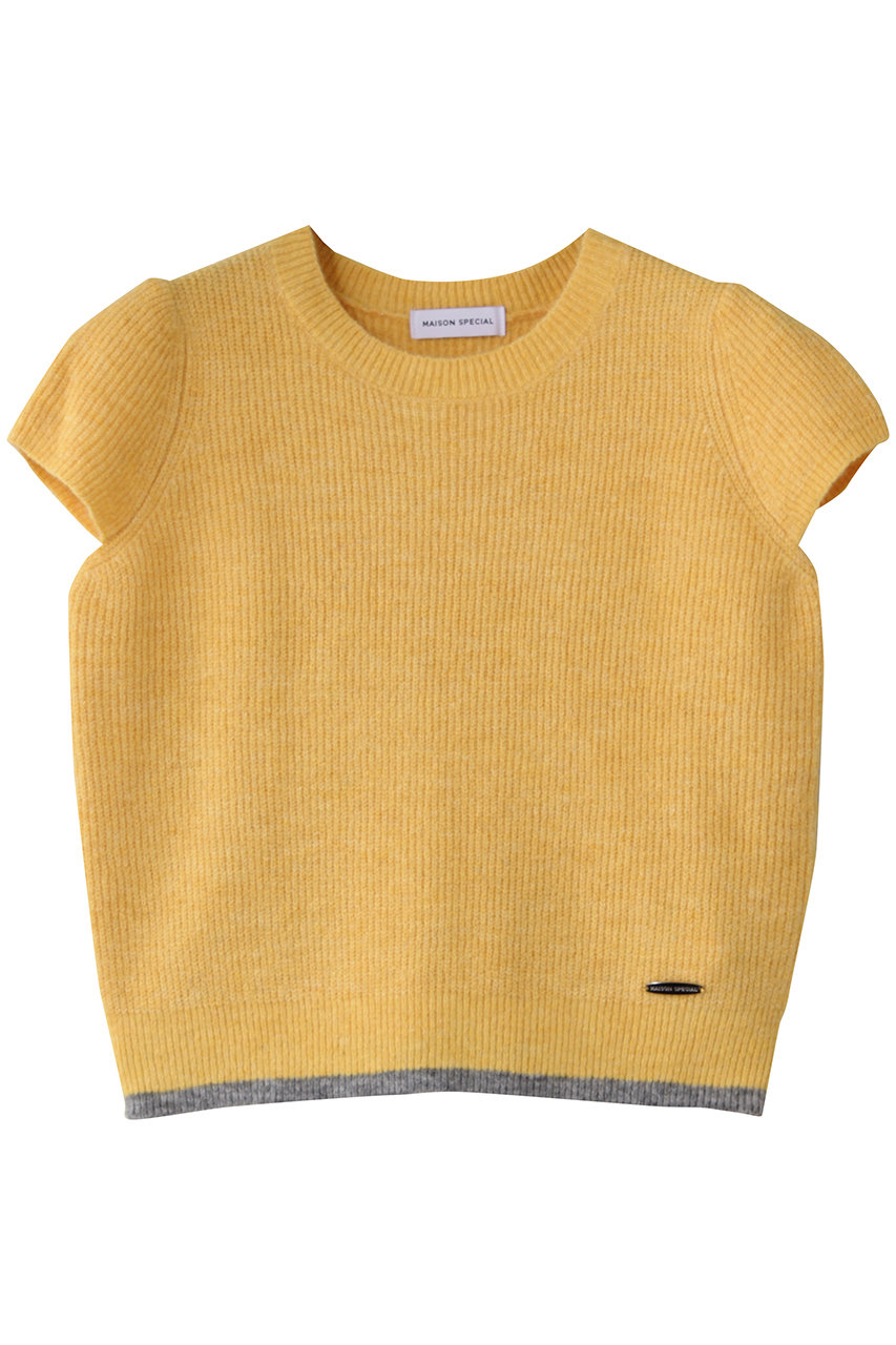 MAISON SPECIAL Cap Sleeve Knit Tops/キャップスリーブニットトップス (YEL(イエロー), FREE) メゾンスペシャル ELLE SHOP MAISON SPECIAL Cap Sleeve Knit Tops/キャップスリーブニットトップス (YEL(イエロー), FREE) メゾンスペシャル ELLE SHOP