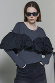 Puff Sleeve Docking Tops/パフドッキングトップス
