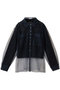 Tulle Shirt Layered Polo Knit Cardigan/チュールシャツレイヤードポロニットカーディガン メゾンスペシャル/MAISON SPECIAL BLK(ブラック)