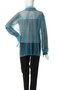 Tulle Shirt Layered Polo Knit Cardigan/チュールシャツレイヤードポロニットカーディガン メゾンスペシャル/MAISON SPECIAL