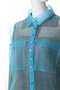 Tulle Shirt Layered Polo Knit Cardigan/チュールシャツレイヤードポロニットカーディガン メゾンスペシャル/MAISON SPECIAL