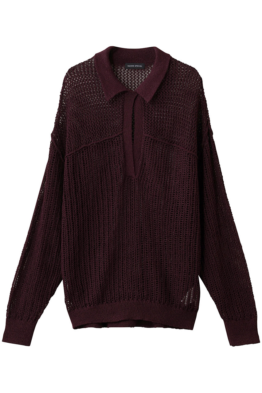 MAISON SPECIAL Boucle Mesh Knit Pullover/ブークレーメッシュニット (BRD(ボルドー), FREE) メゾンスペシャル ELLE SHOP MAISON SPECIAL Boucle Mesh Knit Pullover/ブークレーメッシュニット (BRD(ボルドー), FREE) メゾンスペシャル ELLE SHOP