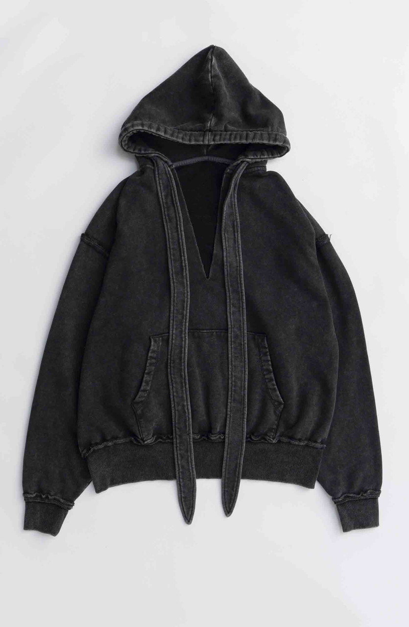 MAISON SPECIAL Slit Ribbon Hoodie/スリットリボンフーディ (BLK(ブラック), FREE) メゾンスペシャル ELLE SHOP MAISON SPECIAL Slit Ribbon Hoodie/スリットリボンフーディ (BLK(ブラック), FREE) メゾンスペシャル ELLE SHOP