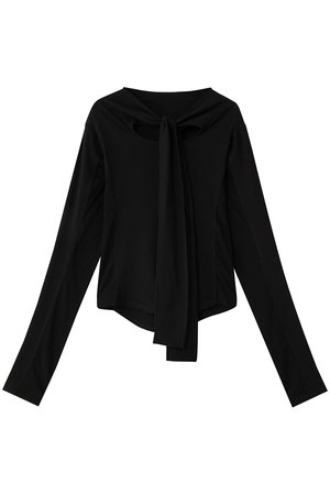 メゾンスペシャル/MAISON SPECIALのRibbon Cutout Tops/リボンカットアウトトップス(110100/110103)