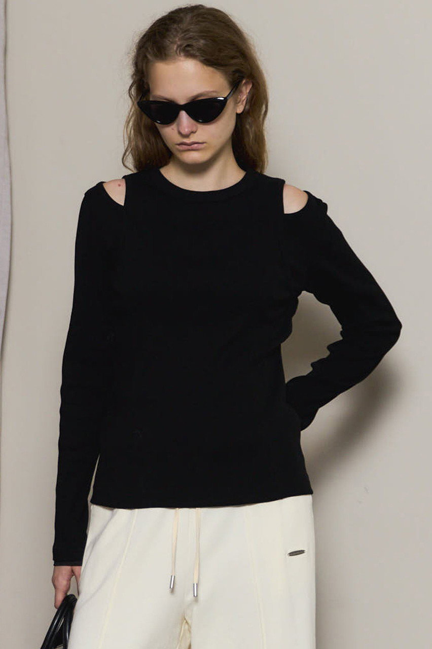 MAISON SPECIAL(メゾンスペシャル)｜Shoulder Slit Ribbed Tops