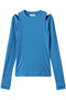 Shoulder Slit Ribbed Tops/ショルダースリットリブトップス メゾンスペシャル/MAISON SPECIAL BLU(ブルー)