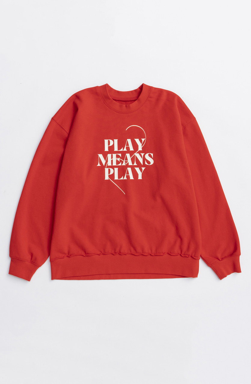 MAISON SPECIAL Silicon Print Sweatshirt/シリコンプリントスウェット (RED(レッド), FREE) メゾンスペシャル ELLE SHOP MAISON SPECIAL Silicon Print Sweatshirt/シリコンプリントスウェット (RED(レッド), FREE) メゾンスペシャル ELLE SHOP