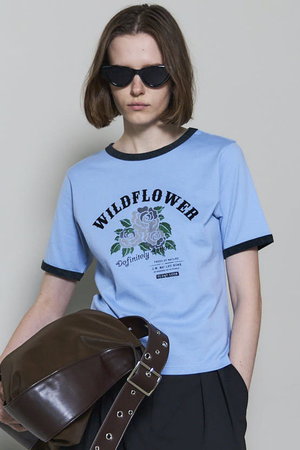 メゾンスペシャル/MAISON SPECIALのWILDFLOWER Ringer T-shirt/WILDFLOWERリンガーTシャツ(110100/110102)