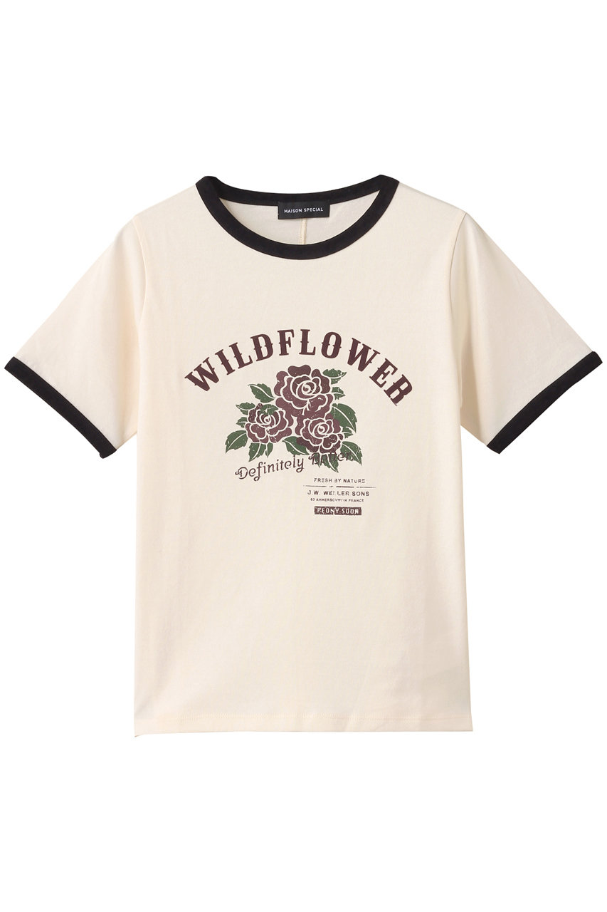 MAISON SPECIAL WILDFLOWER Ringer T-shirt/WILDFLOWERリンガーTシャツ (WHT(ホワイト), FREE) メゾンスペシャル ELLE SHOP MAISON SPECIAL WILDFLOWER Ringer T-shirt/WILDFLOWERリンガーTシャツ (WHT(ホワイト), FREE) メゾンスペシャル ELLE SHOP