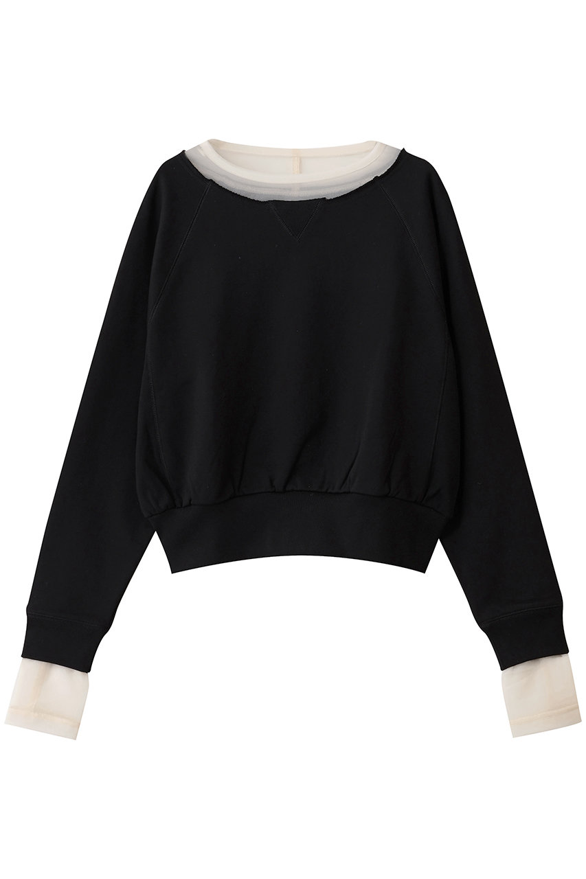 MAISON SPECIAL Sheer Neck Sweatshirt/シアーネックスウェット (BLK(ブラック), FREE) メゾンスペシャル ELLE SHOP MAISON SPECIAL Sheer Neck Sweatshirt/シアーネックスウェット (BLK(ブラック), FREE) メゾンスペシャル ELLE SHOP