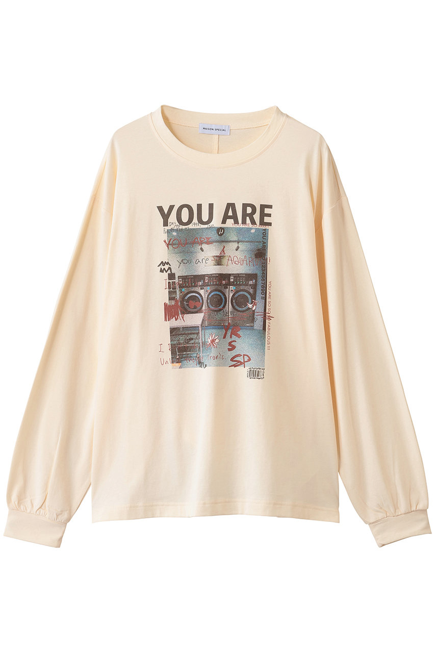 MAISON SPECIAL Laundry Photo Long Sleeve T-shirt/ランドリーフォトロンTEE (CRM(クリーム), FREE) メゾンスペシャル ELLE SHOP MAISON SPECIAL Laundry Photo Long Sleeve T-shirt/ランドリーフォトロンTEE (CRM(クリーム), FREE) メゾンスペシャル ELLE SHOP
