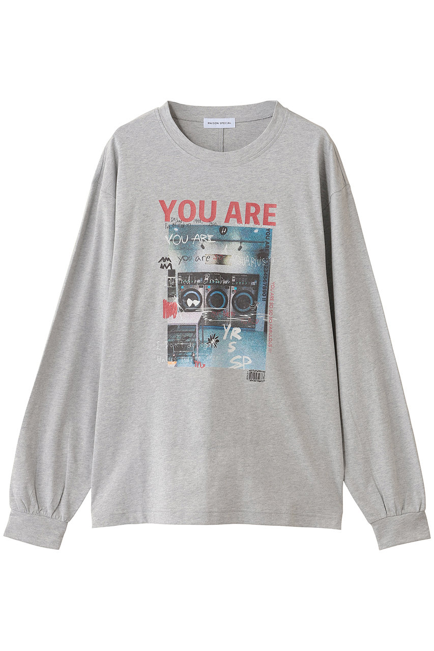 MAISON SPECIAL Laundry Photo Long Sleeve T-shirt/ランドリーフォトロンTEE (L.GRY(ライトグレー), FREE) メゾンスペシャル ELLE SHOP MAISON SPECIAL Laundry Photo Long Sleeve T-shirt/ランドリーフォトロンTEE (L.GRY(ライトグレー), FREE) メゾンスペシャル ELLE SHOP