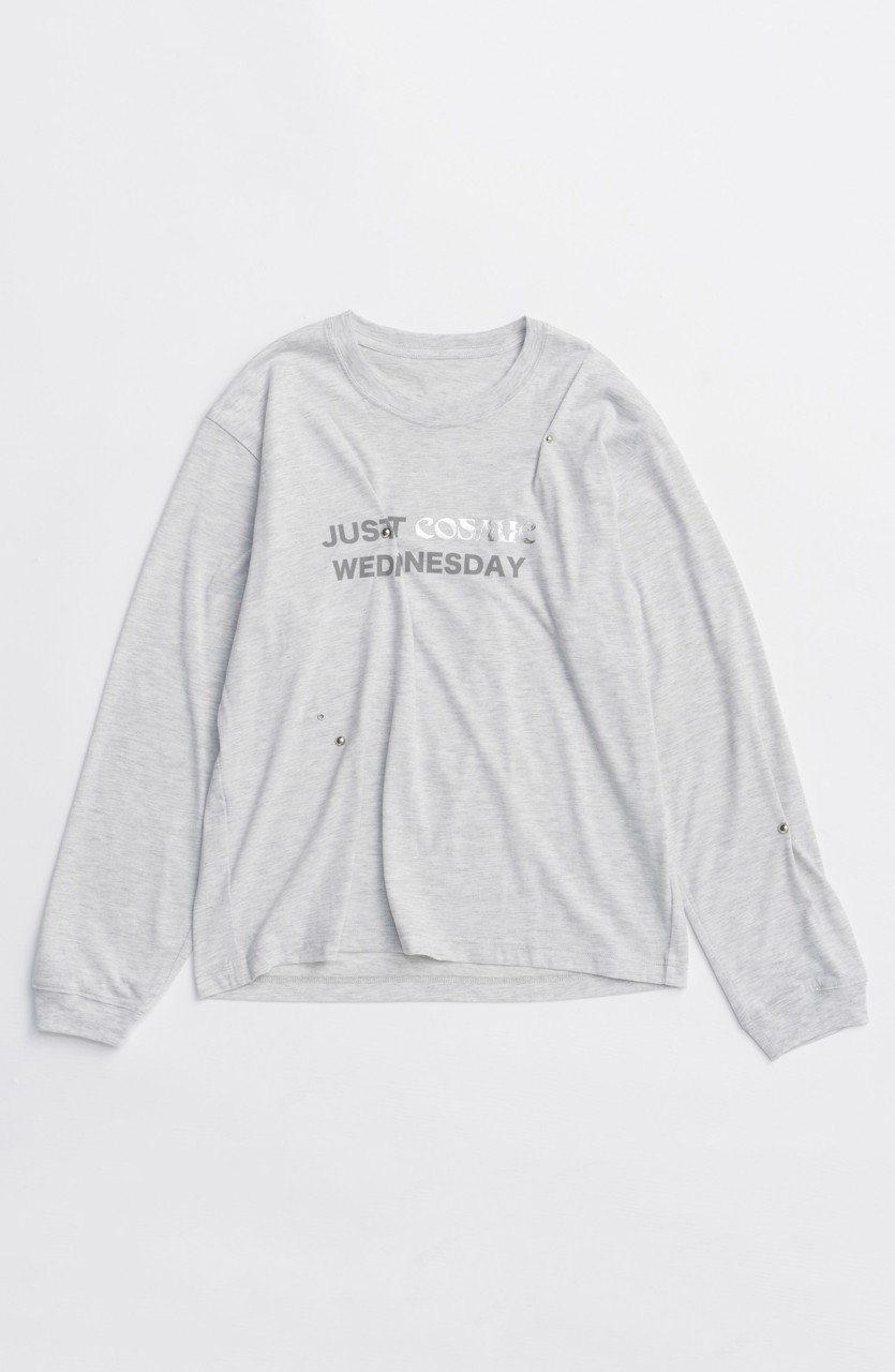 MAISON SPECIAL cosmic Studs Long Sleeve T-shirt/cosmicスタッズロンTEE (L.GRY(ライトグレー), FREE) メゾンスペシャル ELLE SHOP MAISON SPECIAL cosmic Studs Long Sleeve T-shirt/cosmicスタッズロンTEE (L.GRY(ライトグレー), FREE) メゾンスペシャル ELLE SHOP