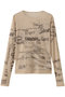 Hand Writing Mesh Tops/ハンドライティングメッシュトップス メゾンスペシャル/MAISON SPECIAL BGE(ベージュ)