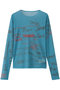 Hand Writing Mesh Tops/ハンドライティングメッシュトップス メゾンスペシャル/MAISON SPECIAL BLU(ブルー)