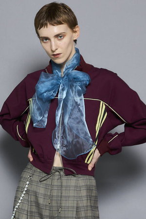 メゾンスペシャル/MAISON SPECIALのFront Zip High Neck Jersey Tops/フロントジップハイネックジャージトップス(110100/110103)